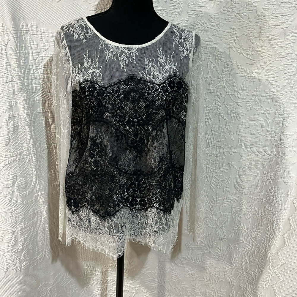 The Kooples long sleeve lace blouse, size large